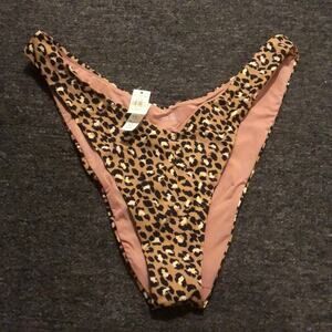aerie brand Black Tan White Animal Print Bikini Bottoms NWT Cheekier Style XXL